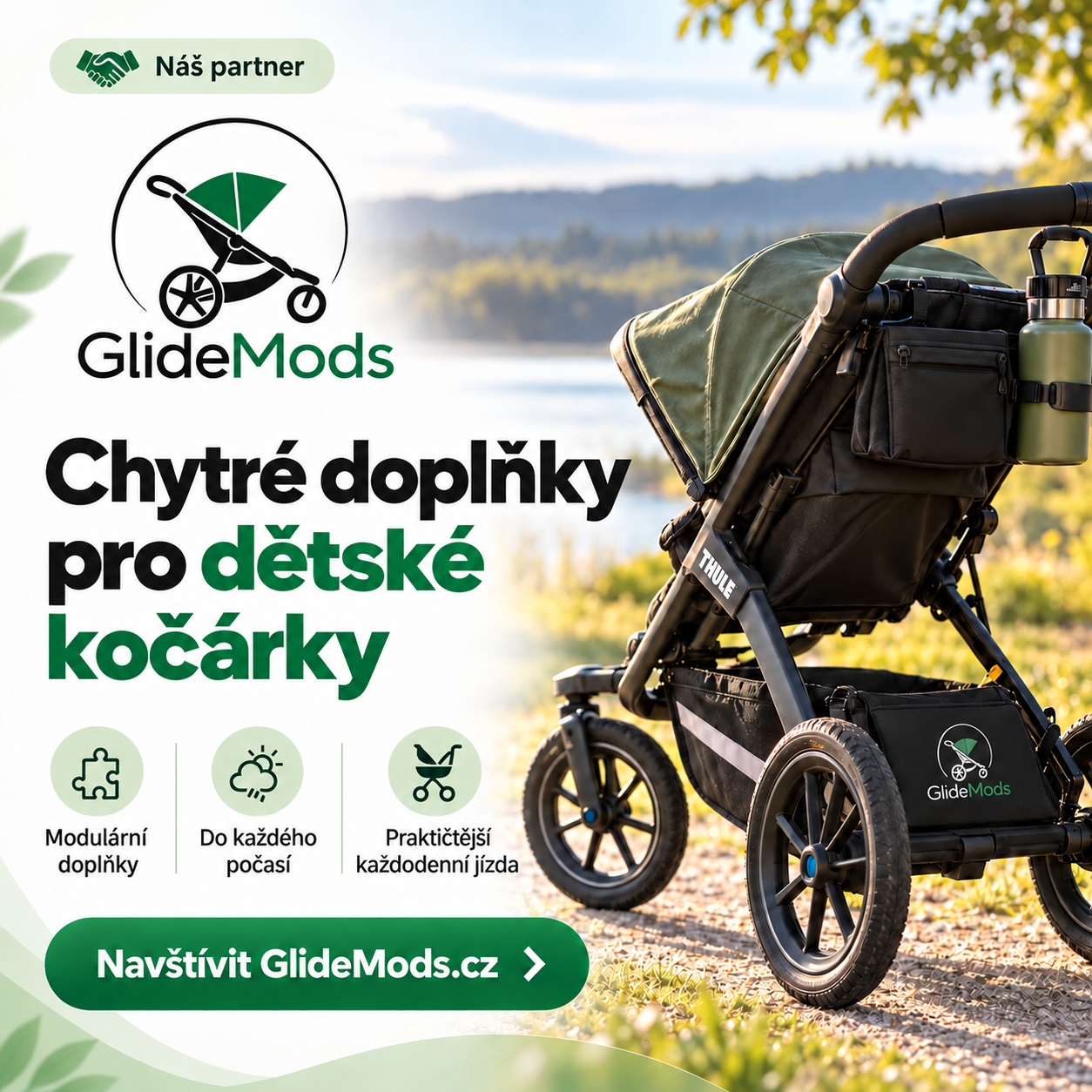 GlideMods – chytré doplňky pro dětské kočárky